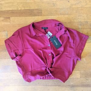 Shinestar Cropped Collared Top